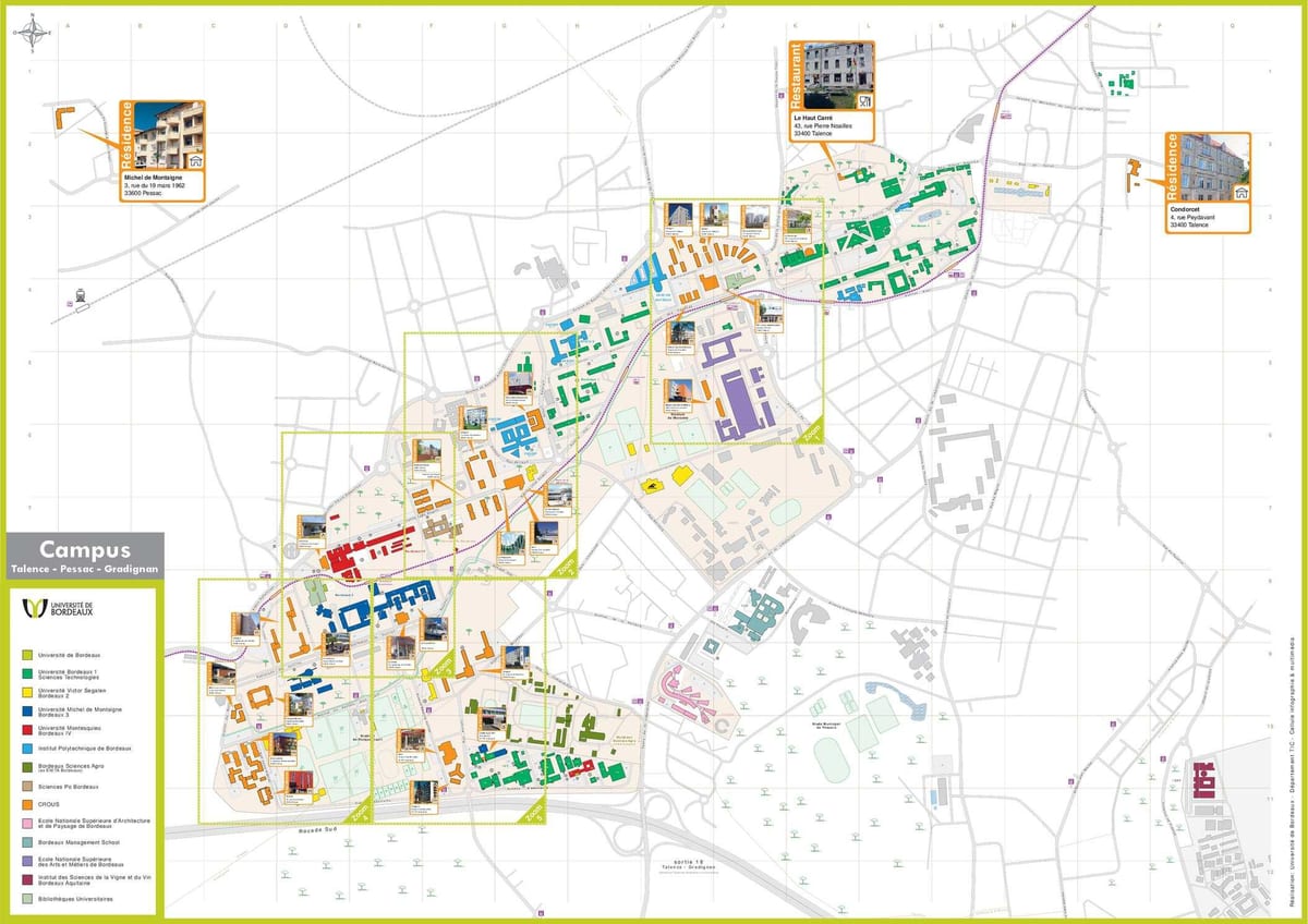 地図ボルドーの学校