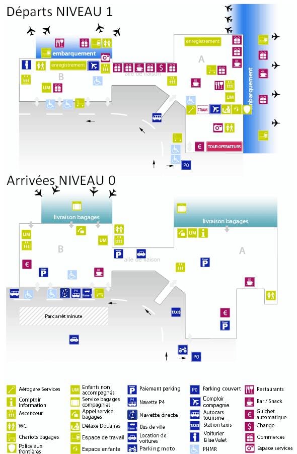 地図ボルドーの空港