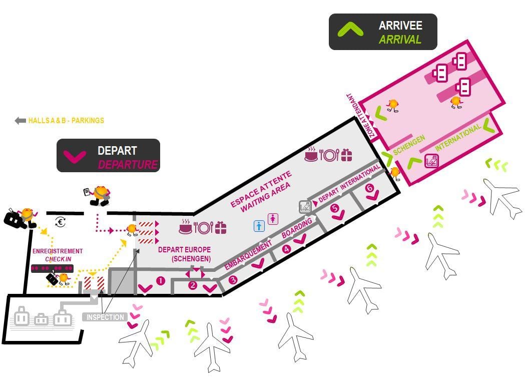 地図のボルドーホール 