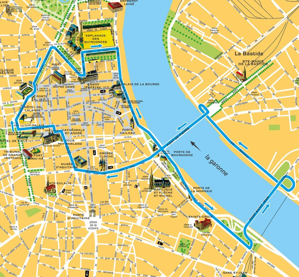市内地図のボルドーフランス