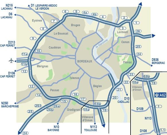 ボルドー道路地図