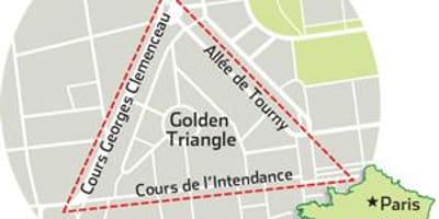 地図のボルドーゴールデントライアングル 
