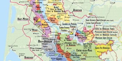 ボルドーのブドウ畑地図