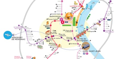 ボルドーの公共交通機関地図
