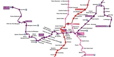 地図のボルドー駅