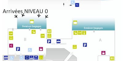 ボルドー空港ターミナルビルの地図