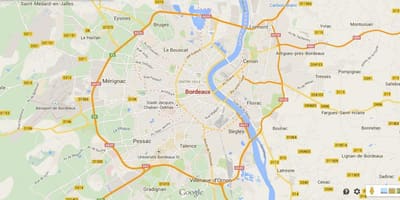 地図ボルドー地区フランス